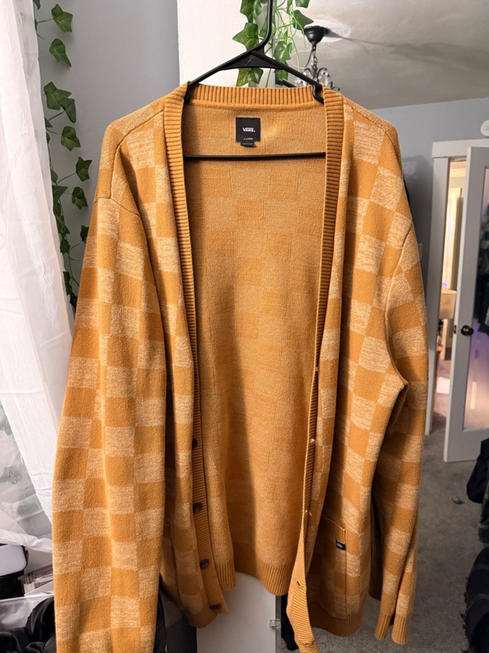 Vans Mustard Checker Button-up Cardigan